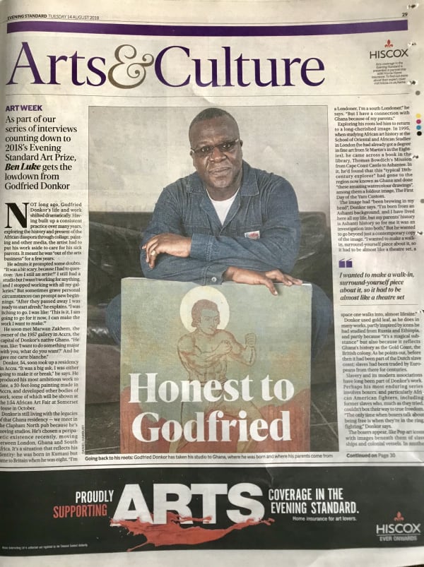 Godfried Donkor in the Evening Standard