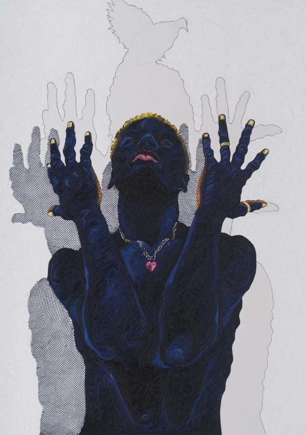 Eric Adjei Tawiah Blessing, 2023 Oil and sponge cloth on canvas 140 x 100 cm