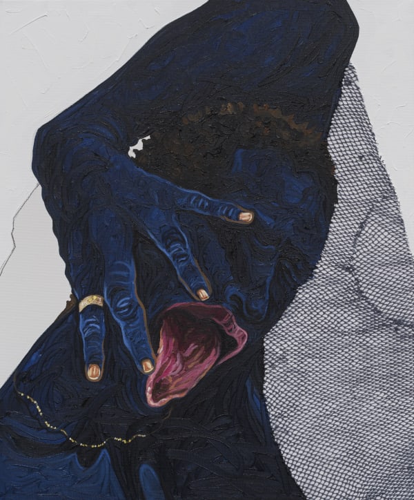 Eric Adjei Tawiah Say it Louder, 2023 Oil and sponge cloth on canvas 60 x 50 cm