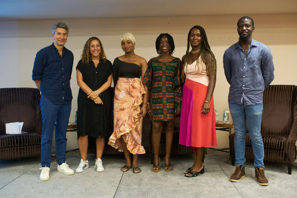 From L to R Marwan Zakhem, Touria El Glaoui, Araba Opoku, Theresa Ankomah, Charlotte Newman, Ibrahim Mahama