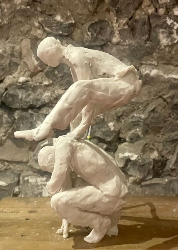 Jumping Jacks, 2025 height: 27 cms Wax maquette, to be cast in bronze