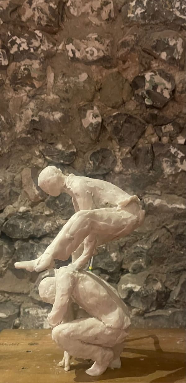 Jumping Jacks, 2025 height: 27 cms Wax maquette, to be cast in bronze © The Artist