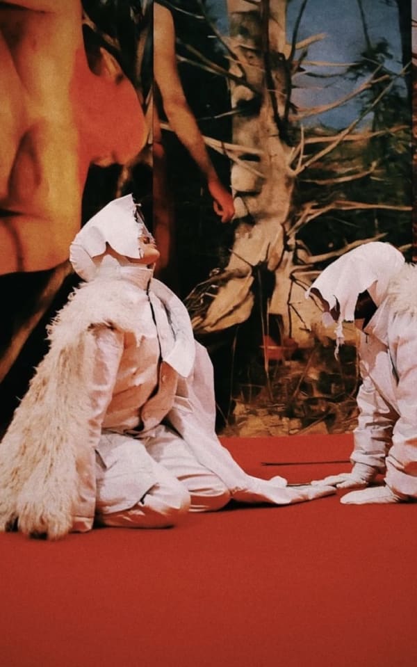 SCENE 5: THE GOAT’S SONG ] I was opening and closing my mouth to ask for help but I couldn’t and didn’t know how to articulate it. ] ] ] the unsayable can only be given to me through the failure of my language. only when the construction fails, can I obtain what it could not achieve