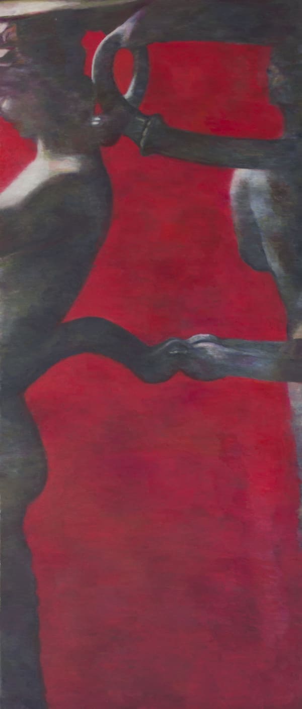 Satyr II, 2021 Oil on Arches paper on aluminum 65 x 28 inches
