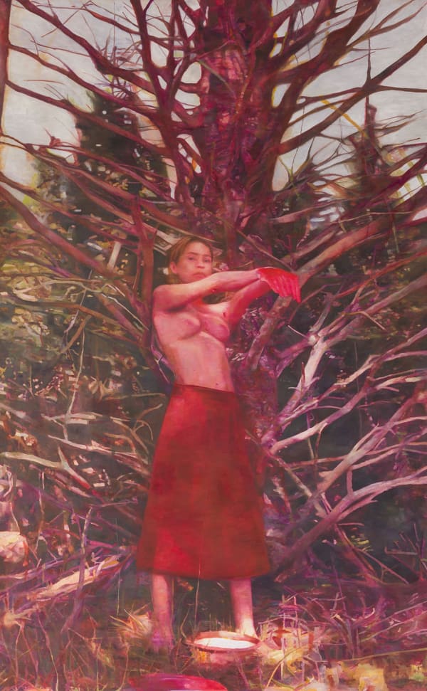 Pagan III, 2021 Oil on Arches paper on aluminum 94 x 50 inches (238 x 125 cm)