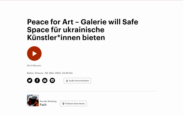 Peace for Art – Galerie will Safe Space für ukrainische Künstler*innen bieten