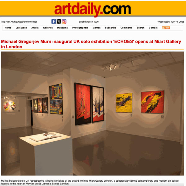 Michael Gregorjev Murn inaugural UK solo exhibition ‘ECHOES’ opens at Miart Gallery in London