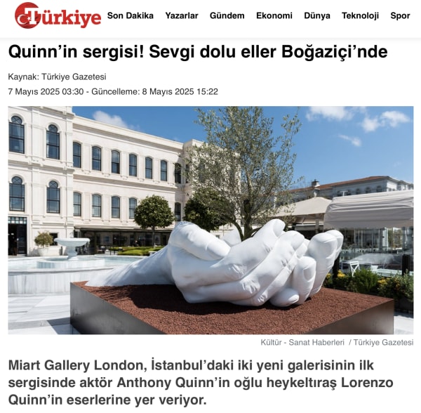 Quinn’in sergisi! Sevgi dolu eller Boğaziçi’nde