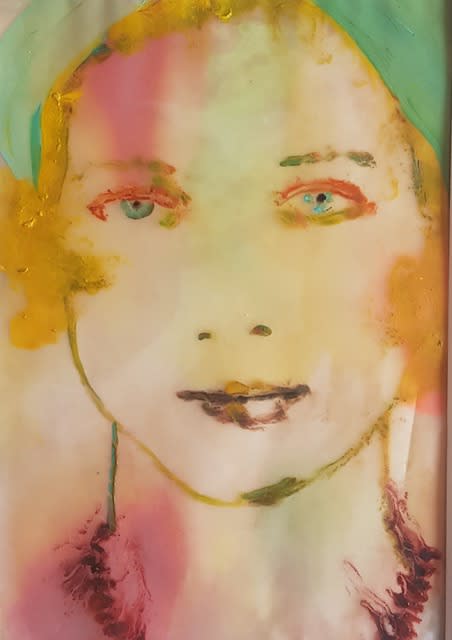 Jesse LeRoy Smith, Ally, oil on tracing paper over watercolour, 29 x 20 cm, 2023