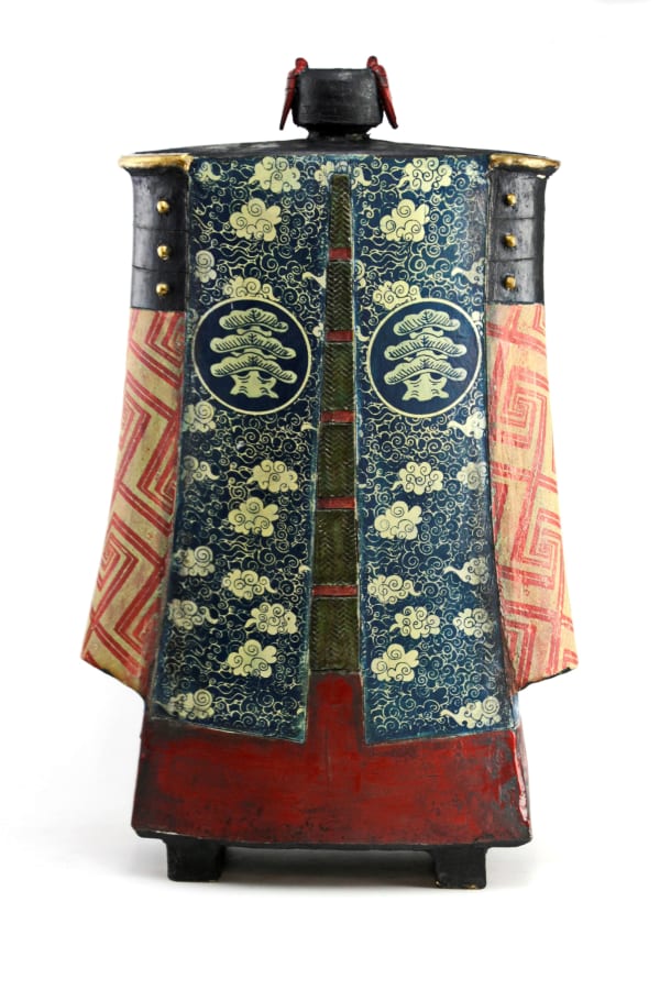 John Bedding, Samurai Yukimura, ceramic sculpture, 54 x 37 x 15 cm, 2024