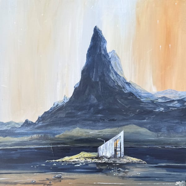 John Hainsworth, Views over Stetind, acrylic on board, 30 x 30 cm, 2024