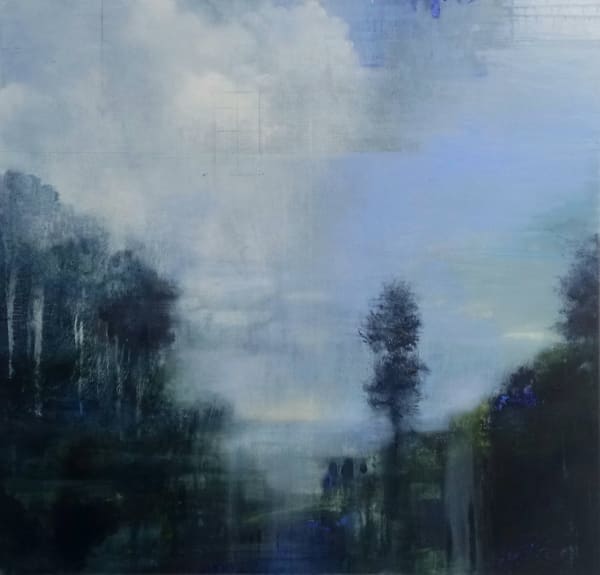 Gareth Edwards, Little boy blue,view disrupted, oil on canvas, 105 x 110 cm, 2022