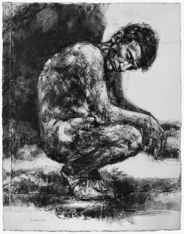 Alison Lambert, Narcissus, charcoal and pastel on paper, 156 x 125 cm, 2017