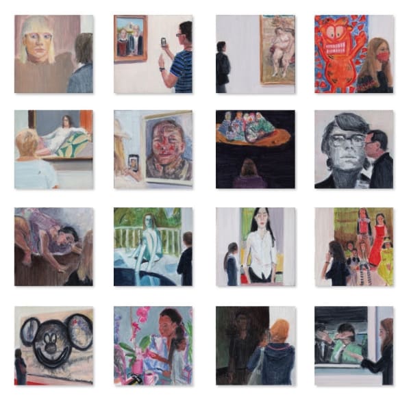 Gro Thorsen, Galler Series, detail, oil on aluminium each 6 x 6 cm,
