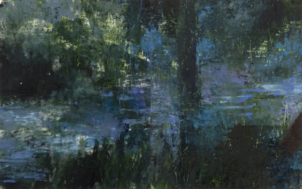 Gareth Edwards, River Dart I, diptych, oil on canvas paper, 55 x 84 cm, 2024