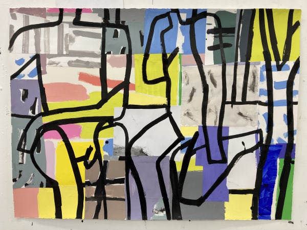 Fraser Taylor, Figure Forms No 29, gouache, ink and collage on paper, 51 x 76 cm, 2022