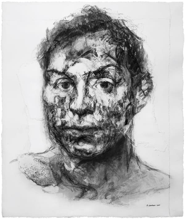Alison Lambert, Fernand, charcoal and pastel on paper, 122 x 121 cm, 2024