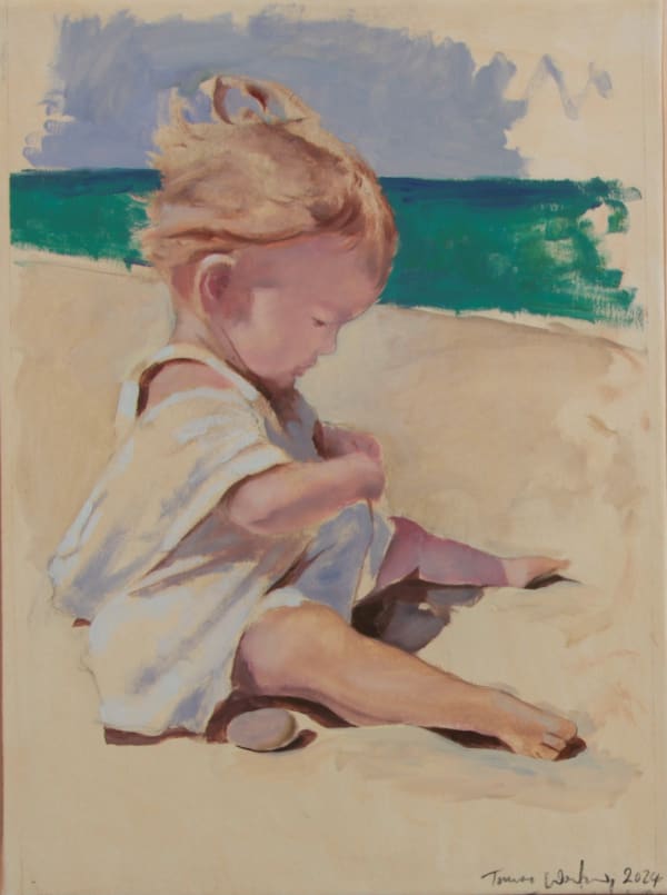 Tomas Watson, Pensive I, oil on sized paper mounted on canvas, 40 x 30 cm, 2024