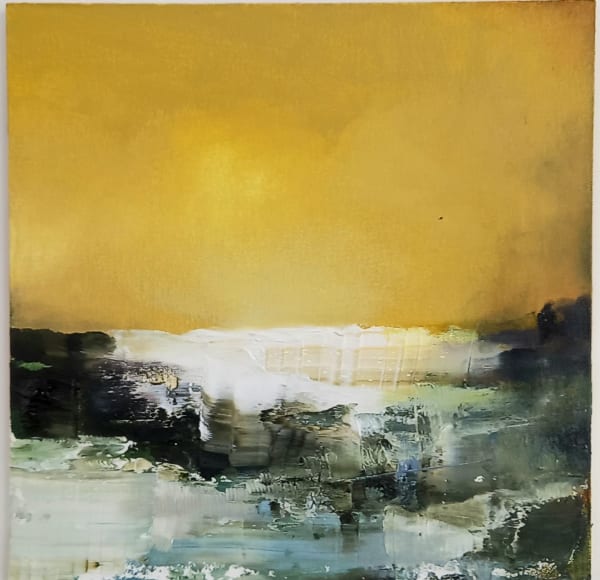 Gareth Edwards, Morning Rush, oil on panel, 30 x 30 cm, 2022