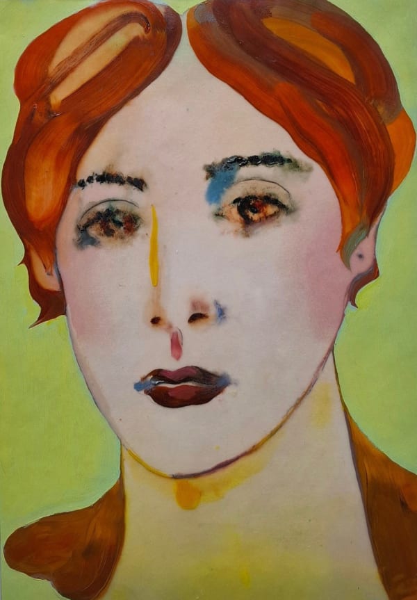 Jesse LeRoy Smith, Distant Cousin, oil on tracing paper over watercolour on paper, 29 x 22 cm, 2025