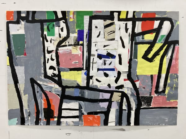 Fraser Taylor, Arms Stretched Out, gouache, ink and collage on handmade paper, 68.5 x 101 cm, 2022