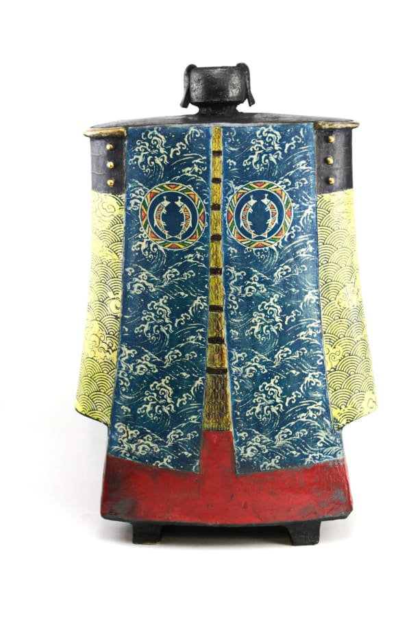 John Bedding, Samurai, Oda Nabugana, ceramic, 51 x 36 x 16 cm, 2024