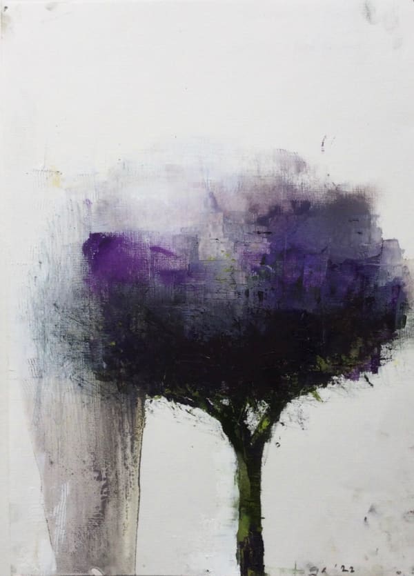 Gareth Edwards, Before the Fall, (Tree 11), oil on paper, 40 x 30 cm, 2022