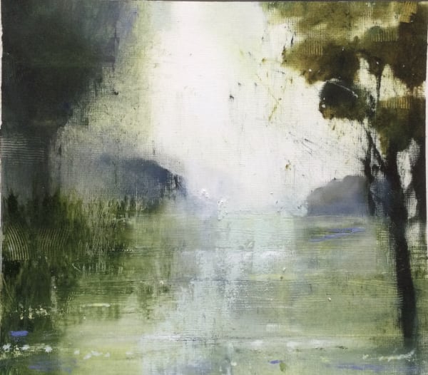 Gareth Edwards, Helford River II, oil on paper, 29.5 x 33.5 cm, 2025