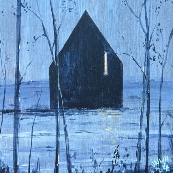 John Hainsworth, No Shade in the Shadows (night), acrylic on board, 10 x 10 cm, 2024