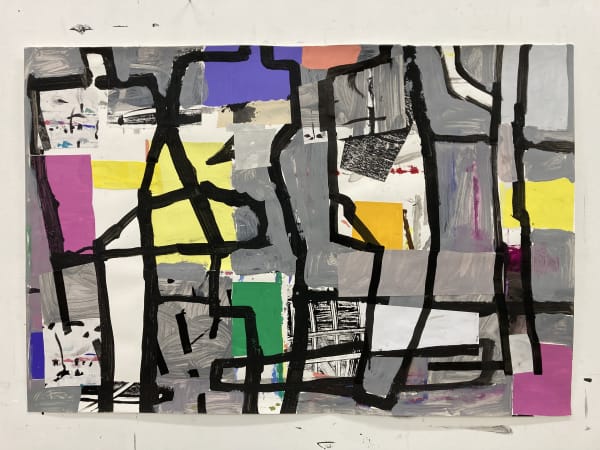 Fraser Taylor, Morvich Shadows No 1, gouache, ink and collage on paper, 68.5 x 101 cm, 2022