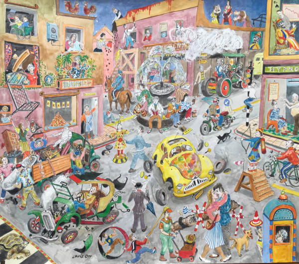 Chris Orr, Oranges and Lemons, watercolour and pencil, 70 x 80 cm, 2020