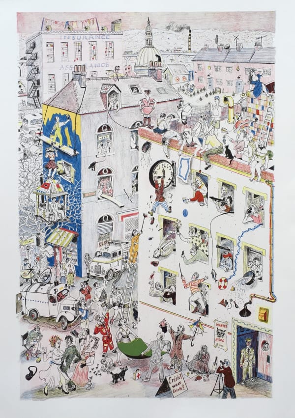 Chris Orr, Crisis, What Crisis?, lithograph, edition of 35, 101 x 70 cm, 2017