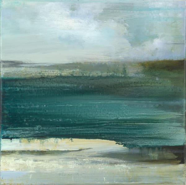Gareth Edwards, Porthmeor Beach, Summer, oil on canvas, 40 x 40 cm, 2023