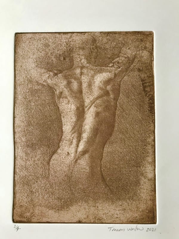 Tomas Watson, Back, soft ground etching, edition of 4, 35 x 35 cm, 2021