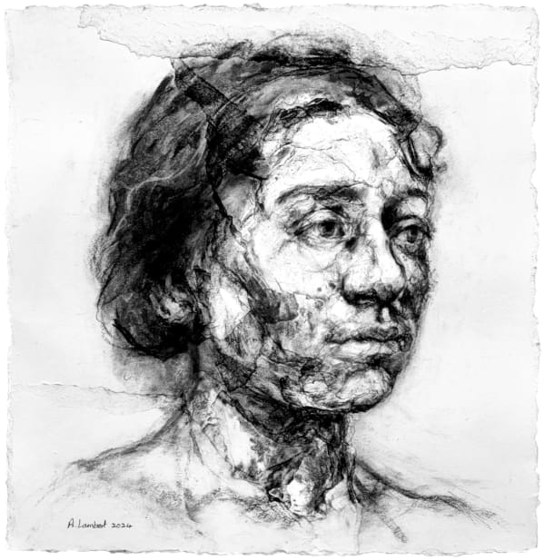Alison Lambert, Rosaline, charcoal and pastel on paper, 66 x 62 cm, 2024