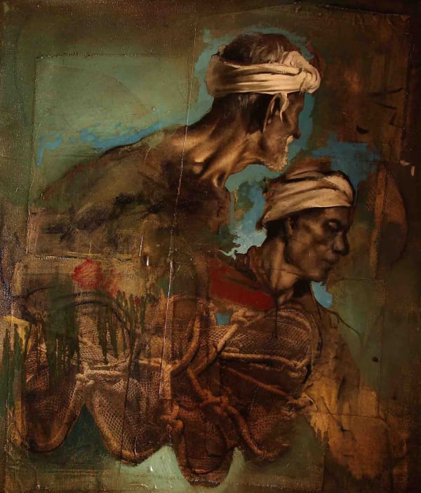 Head, neck and net structures, 70 x 60 cm