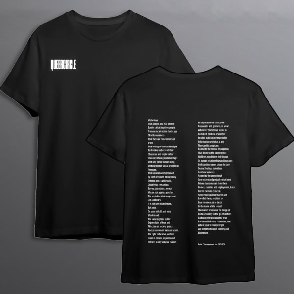 QUEERCIRCLE Tshirt Black, £25