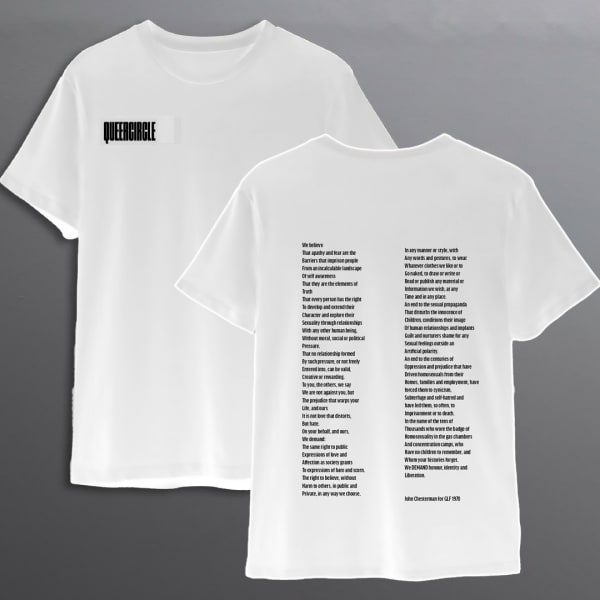 QUEERCIRCLE Tshirt White, £25
