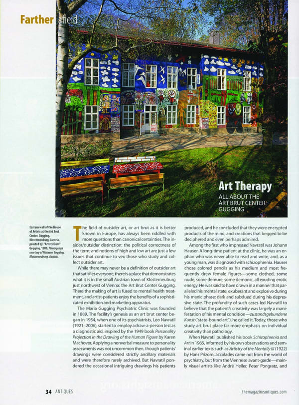 The Magazine Antiques: "All About the Art Brut Center Gugging"