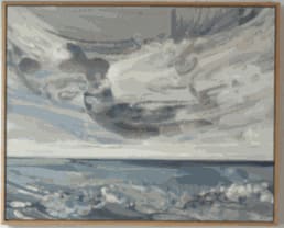 LOUISA LONGSTAFF-SCALES She Swapped The Moon For a Pearl 2022 Oil and acrylic on panel Framed in Amercian Oak tray frame 40 x 50 cm £720