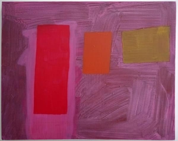 SHIRLEY O'NEILL "Red on Pink" 40 x 51 CM Acrylic on canvas. £1,200