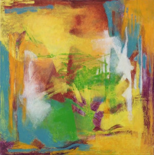 BRIAN WOOD Untitled Square no. 2 70cm x 70cm Oil stick and oil paint on canvas £3000