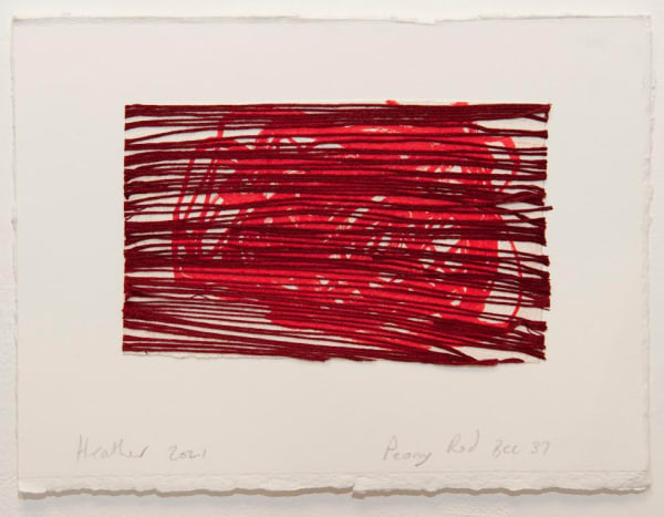 HEATHER BOXALL Peony Red BCC 37 32cm x 37cm Marker pen and textile thread on paper £600