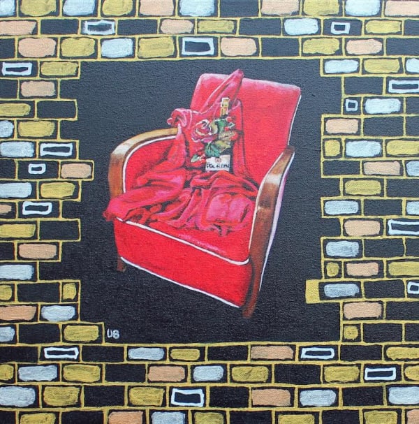 VICTORIA BRAND Little Red Chair oil and acrylic on canvas 47 x 47 cm £300