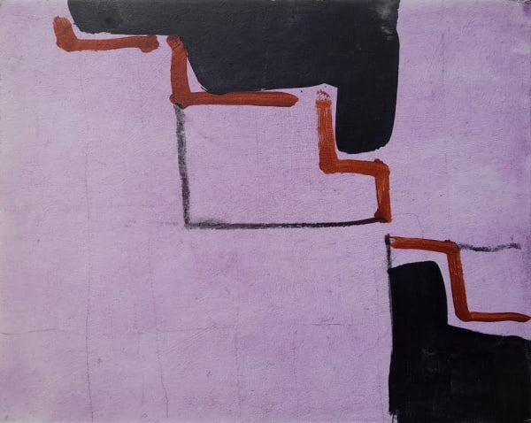 JOHN DAS GUPTA Knossos Acrylic, charcoal and pencil on primed card 2021 25cm x 20cm Framed. 49cm x 39cm £750