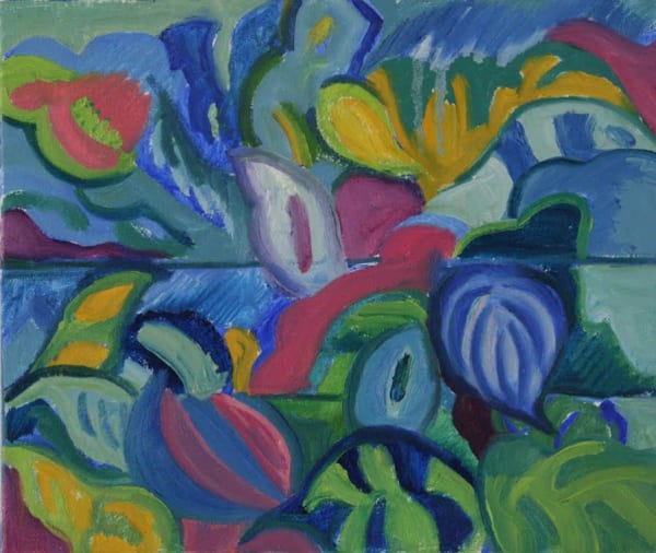 ROSIE EAGLEN Peace Lily 6 2020 20.5 x 24.5 cms Oil on canvas £175