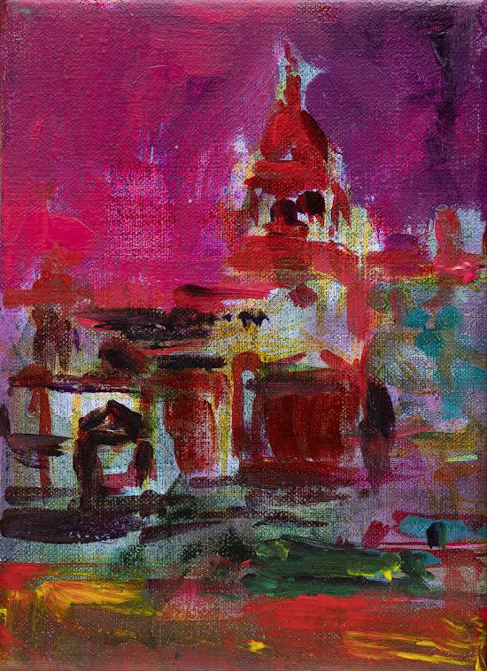 JULIE HELD Dusk at In the City 17.5 x 15 cms Acrylic on Canvas £ 1950