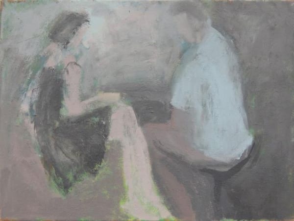 SUZANNE BARKER Conversation 2019 30 x 41 cm Oil on linen £850