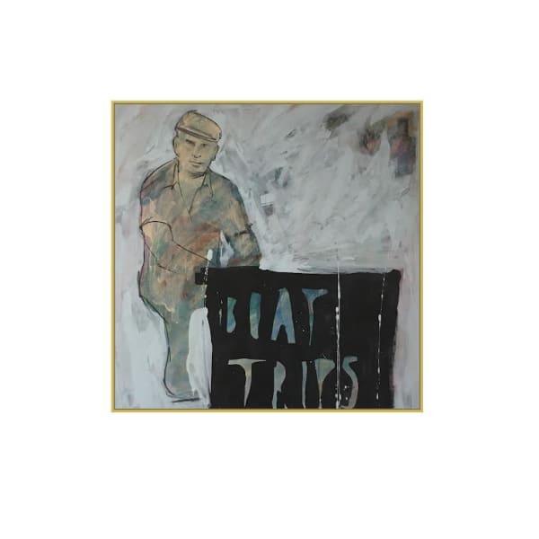 CHRIS HOWELL Boat Trips 62.5 x 62.5 cm Framed Size Acrylic and charcoal on board £400