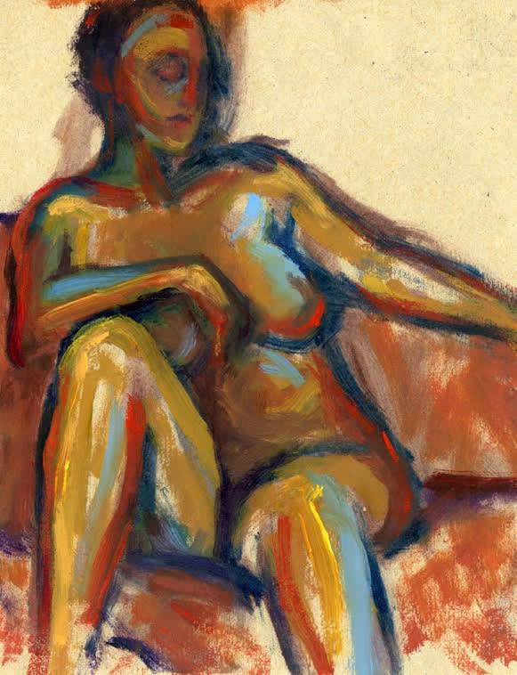 BERNADETTE KORANTENG Seated Nude Oil on paper 18 x 14 cm Wall Price: £275
